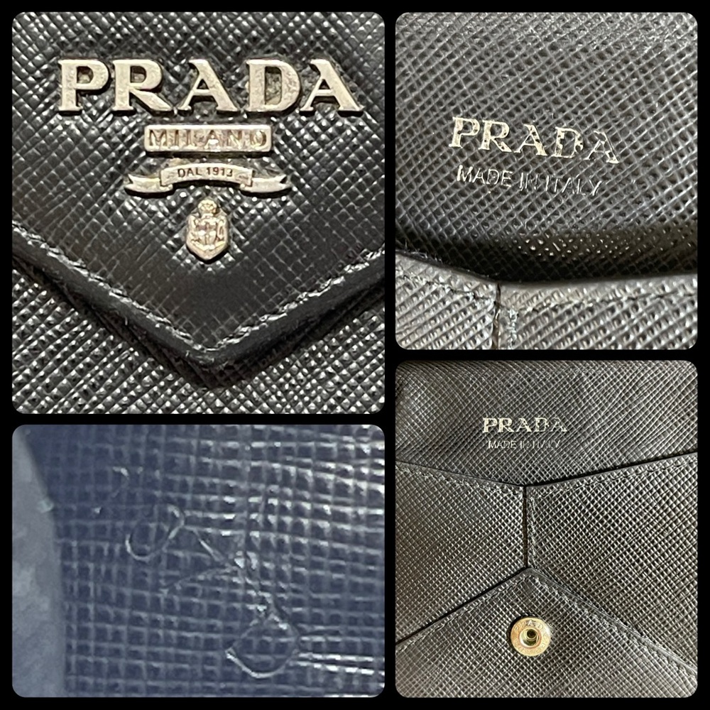 Prada Vitello Move Envelope Wallet in Black Saffiano Leather - Picture 11 of 16